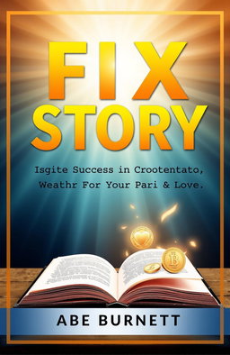 A self-help book cover titled 'Fix Your Story: Ignite Success in Health, Wealth, and Love When You Rewrite the Story of Your Past' by Abe Burnett