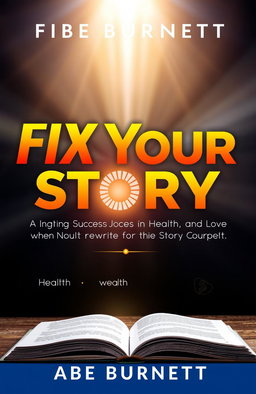 A self-help book cover titled 'Fix Your Story: Ignite Success in Health, Wealth, and Love When You Rewrite the Story of Your Past' by Abe Burnett