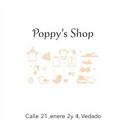 A promotional poster for a baby clothing store named "Poppy's Shop"