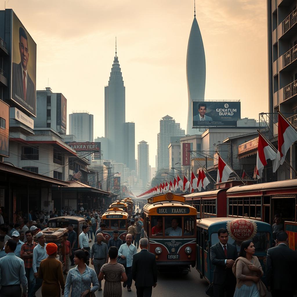 A vivid portrayal of Jakarta in 2024, remaining a colonial city under an extended foreign rule