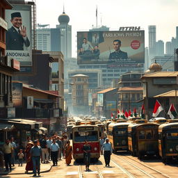 A vivid portrayal of Jakarta in 2024, remaining a colonial city under an extended foreign rule