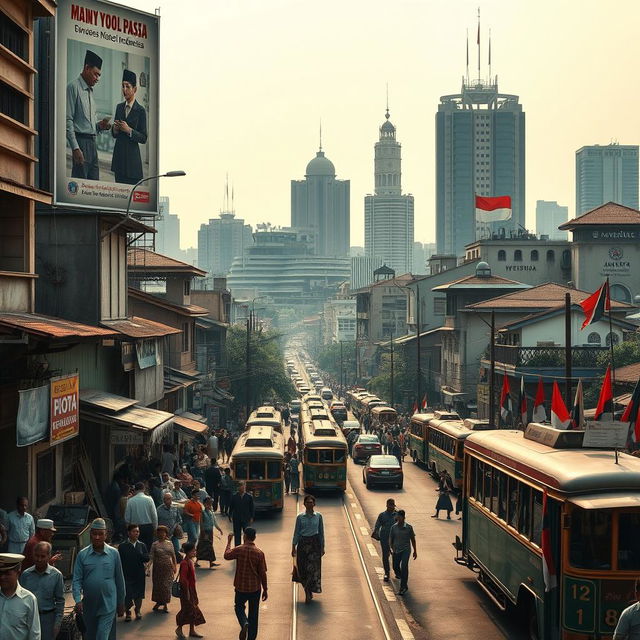 A vivid portrayal of Jakarta in 2024, remaining a colonial city under an extended foreign rule