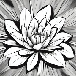 A high-quality manga-style digital art image featuring a well-defined flower