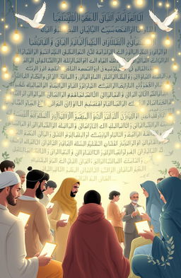 An illustration of a serene digital space where Sufi teachings are shared on social media