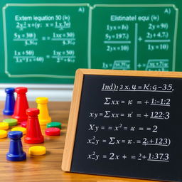 An educational scene depicting the resolution of systems of linear equations