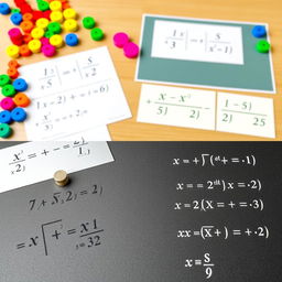 An educational scene depicting the resolution of systems of linear equations