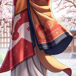 A detailed illustration of a traditional Japanese garment known as 'suroban'