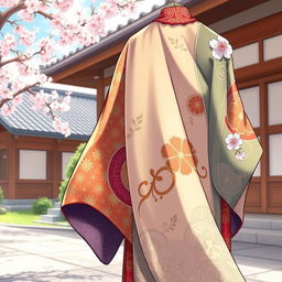 A detailed illustration of a traditional Japanese garment known as 'suroban'