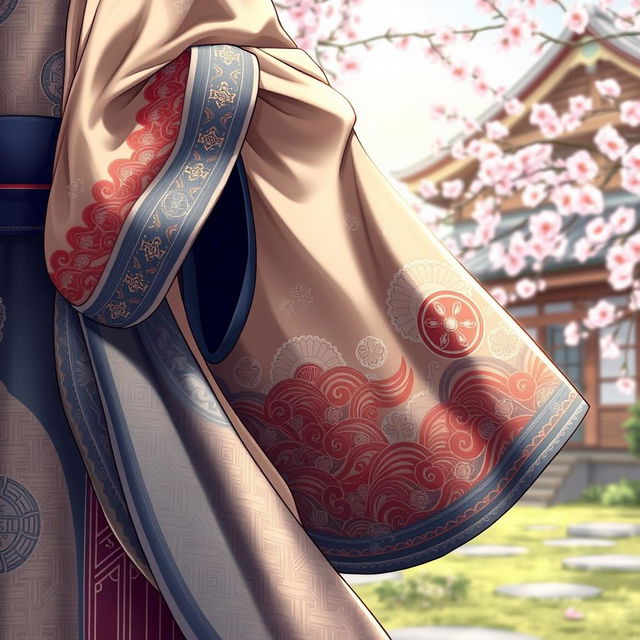 A detailed illustration of a traditional Japanese garment known as 'suroban'