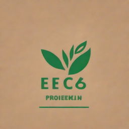 A high-quality digital art image of an eco-friendly label design on raw cardboard