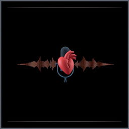 A dark background designed for a podcast setting, featuring a podcast microphone centered in the composition