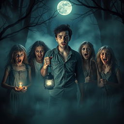 A dark and eerie scene inspired by a horror movie