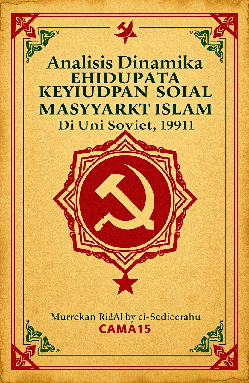 A book cover design for a scholarly work titled 'Analisis Dinamika Kehidupan Sosial Masyarakat Islam di Uni Soviet (1922-1991)'