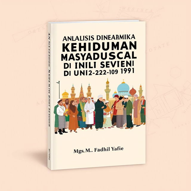 A book cover design for 'Analisis Dinamika Kehidupan Sosial Masyarakat Islam di Uni Soviet (1922-1991)' by Mgs