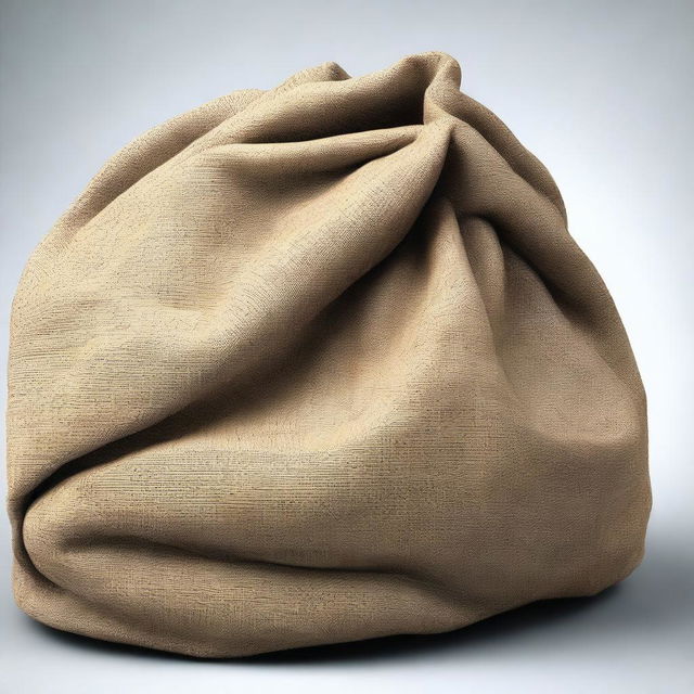 A high-quality digital art image featuring a well-defined, flat texture of a sack without wrinkles