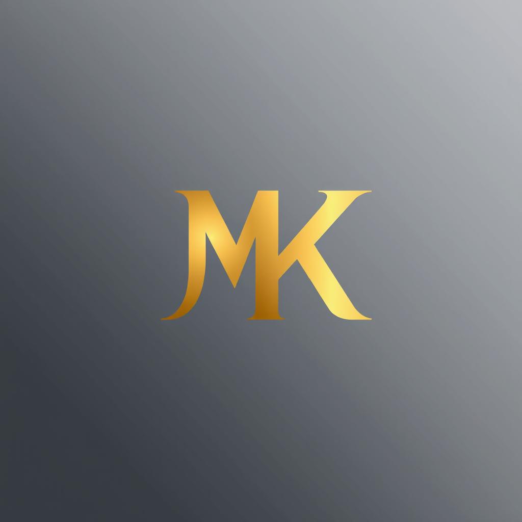 A sleek and modern logo design featuring the initials 'MK'