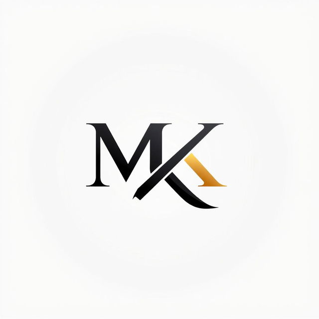 A sleek and modern logo design featuring the initials 'MK'