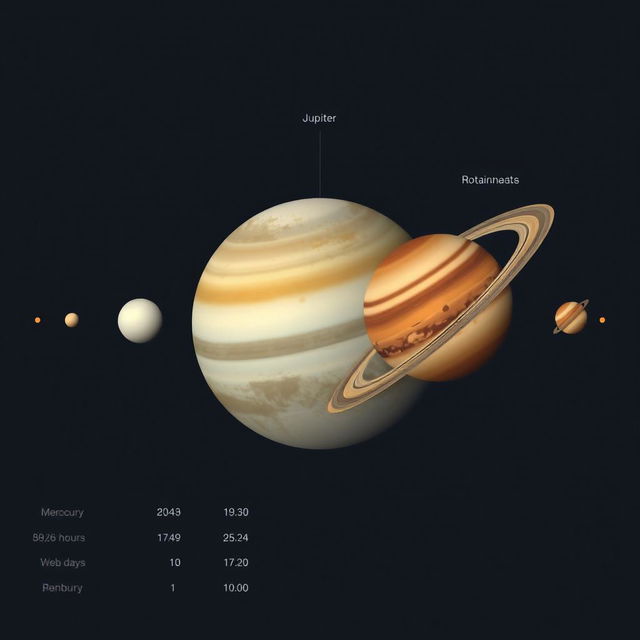 | Planet          | Rotation Period    | Revolution Period  | Number of Natural Satellites | Rotation Angle | Rotation Direction | Average Distance from Sun (AU) |
|------------------|---------------------|---------------------|------------------------------|----------------|--------------------|----------------------------------|
| Mercury          | 58