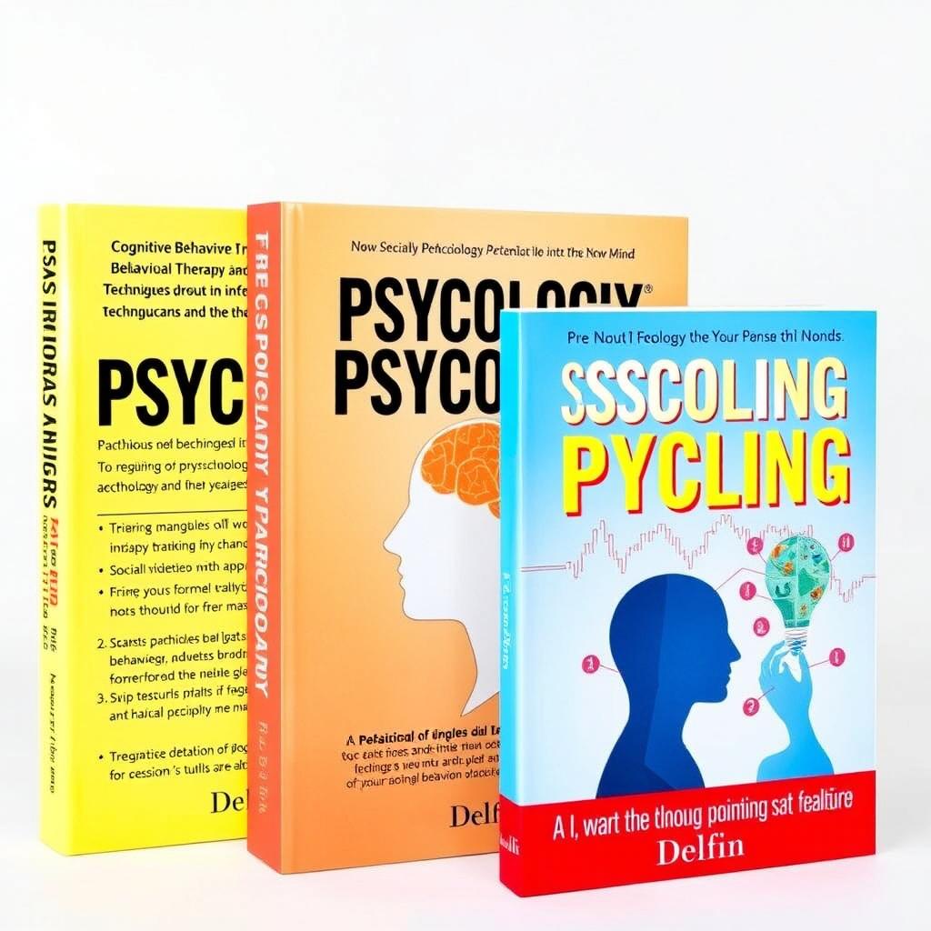 Three captivating books about psychology written by Delfin, exploring various aspects of the human mind