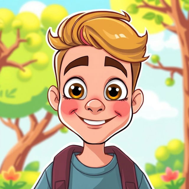 A cartoon version of a person's profile picture with vibrant colors and exaggerated features