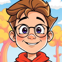 A cartoon version of a person's profile picture with vibrant colors and exaggerated features