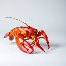 A stunningly realistic and highly detailed image of a lobster, presented aesthetically against a minimalist background