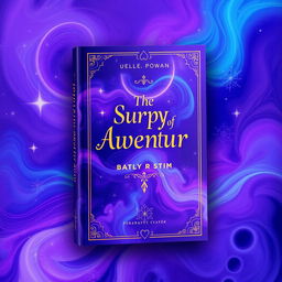 A captivating book cover design featuring a blend of violet and blue hues
