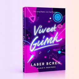 A vibrant book cover featuring a blend of violet and pink hues with neon accents