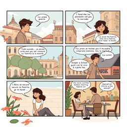 Un cómic en estilo ilustrativo que cuenta una historia sobre la honestidad y el amor