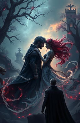 In a mythical world filled with enchanting landscapes and shadowy forests, a dark romance unfolds between a brooding sorcerer and a captivating fae creature