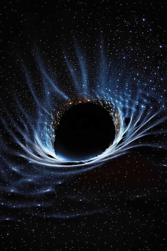 A 32k HD photograph attempting to capture the five-dimensional spectacle of the fabric of reality being sucked into a black hole, with light, matter, and time warping and twisting into a swirling vortex of distorted reality