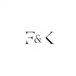 A professional minimalist monogram design featuring the letters 'F' and 'K' elegantly integrated with a crescent moon