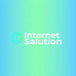 A modern and sleek logo design for a digital service center named 'Internet Salution'