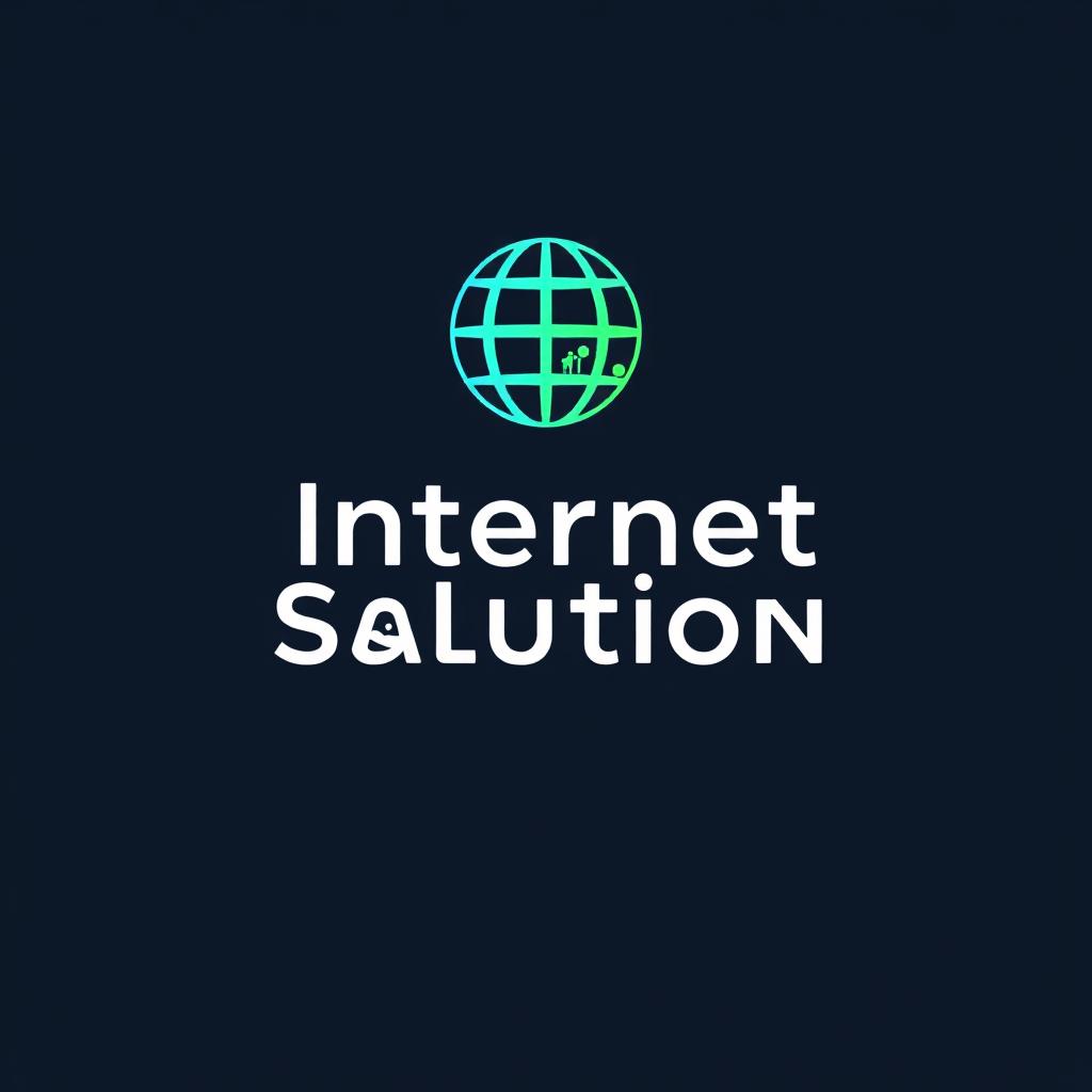 A modern and sleek logo design for a digital service center named 'Internet Salution'