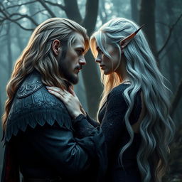 In a captivating mythical world, a dark love story unfolds between a fierce sorcerer and a silver-haired fae female, whose carnal attraction reignites as they confront their past as enemies