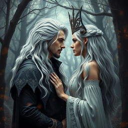 In a captivating mythical world, a dark love story unfolds between a fierce sorcerer and a silver-haired fae female, whose carnal attraction reignites as they confront their past as enemies