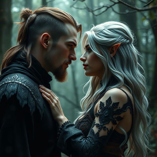 In a captivating mythical world, a dark love story unfolds between a fierce sorcerer and a silver-haired fae female, whose carnal attraction reignites as they confront their past as enemies