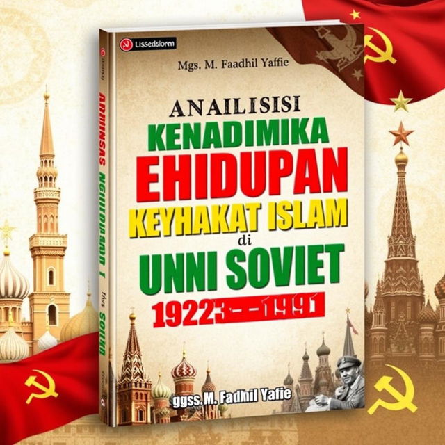 Cover design for the book titled 'Analisis Dinamika Kehidupan Sosial Masyarakat Islam di Uni Soviet (1922-1991)' by Mgs