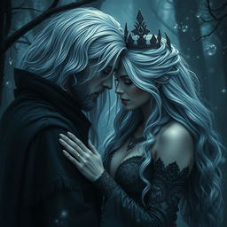 In a mesmerizing mythical world brimming with dark enchantments, a tale of forbidden love unfolds between a formidable sorcerer and a captivating fae female with lustrous silver hair