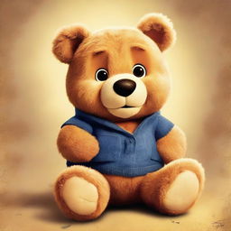 An enchanting, high-quality Disney Pixar movie poster featuring Ted the Teddy Bear