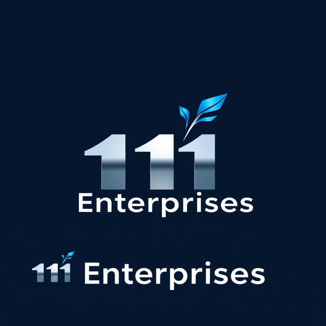 A sleek and modern logo design for a company named '11 Enterprises'