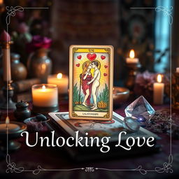 A captivating and mystical YouTube thumbnail featuring a Tarot card reading scenario