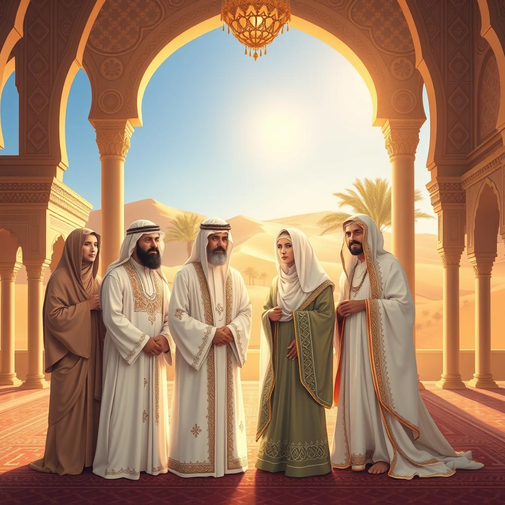 A beautiful and respectful artistic representation of the Ahl al-Bayt, the household of the Prophet Muhammad