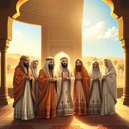 A beautiful and respectful artistic representation of the Ahl al-Bayt, the household of the Prophet Muhammad