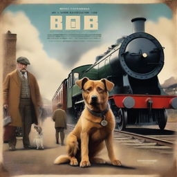 A high-quality movie poster featuring Bob, the Railway Dog, as the main subject