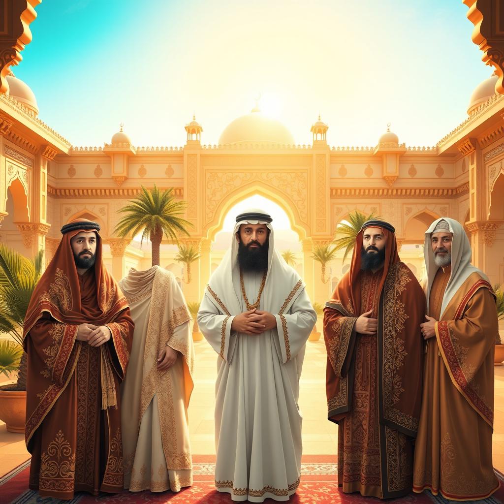 A beautiful and respectful artistic representation of the Ahl al-Bayt, the household of the Prophet Muhammad