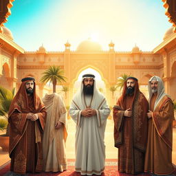 A beautiful and respectful artistic representation of the Ahl al-Bayt, the household of the Prophet Muhammad