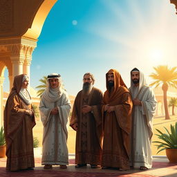 A beautiful and respectful artistic representation of the Ahl al-Bayt, the household of the Prophet Muhammad