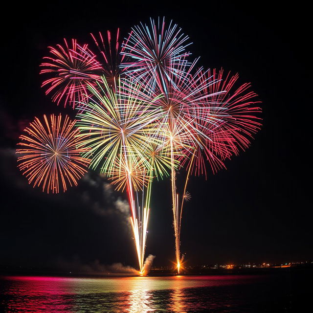 A visually stunning image depicting a vibrant fireworks display that symbolizes exponential growth