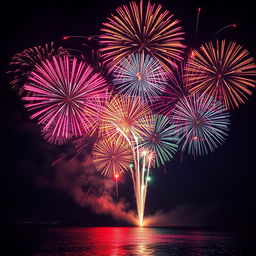 A visually stunning image depicting a vibrant fireworks display that symbolizes exponential growth